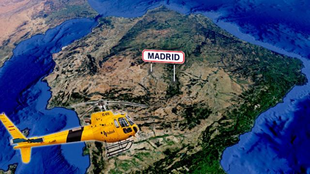 Helicopter Habock dirigiéndose a Madrid / FOTOMONTAJE DE CG