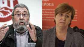 Almudena Fontecha (derecha), posible rival de última hora de Josep Maria Álvarez para para relevar a Cándido Méndez (izquierda) al frente de UGT