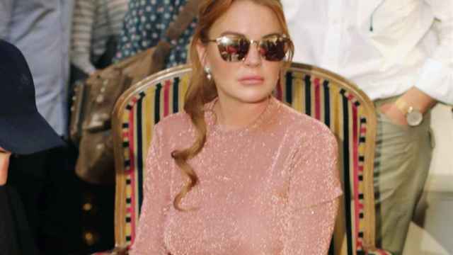 Lindsay Lohan durante la Semana de la Moda de Madrid