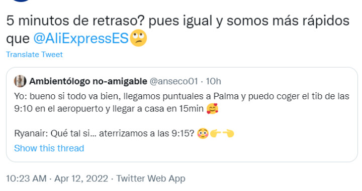 Publicación de Ryananair / TWITTER