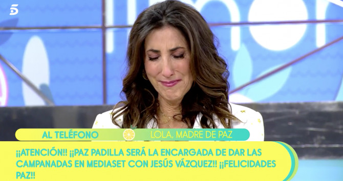 Paz Padilla se rompe hablando con su madre en 'Sálvame' / MEDIASET