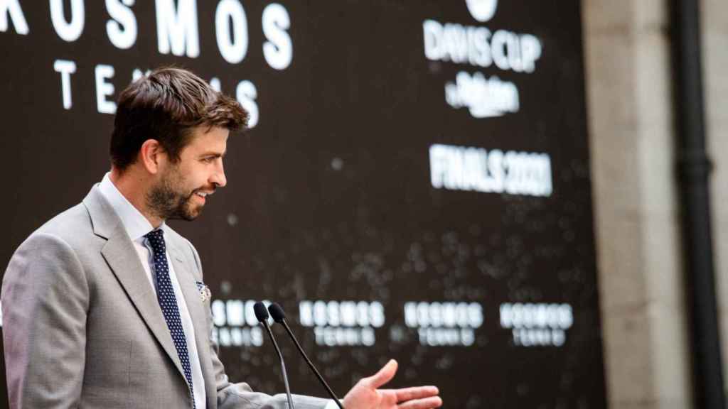 Piqué presentando la Copa Davis / EFE