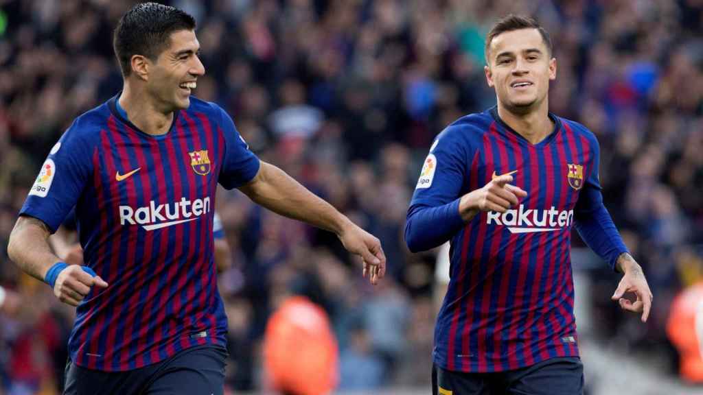 Luis Suárez y Coutinho, dos cracks que triunfaron en el Liverpool antes de fichar por el Barça / EFE