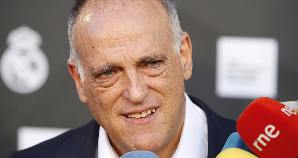 Javier Tebas, durante la presentación oficial de la nueva identidad de la Liga Profesional de Fútbol Femenino / EFE