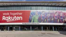 El mosaico de Rakuten en el Camp Nou / EFE