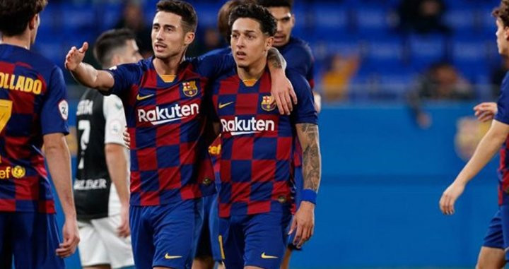 Guillem Jaime y Kike Saverio, en un partido del Barça B | FCB