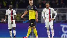 Haaland y Neymar en un duelo entre Borussia y PSG / EFE