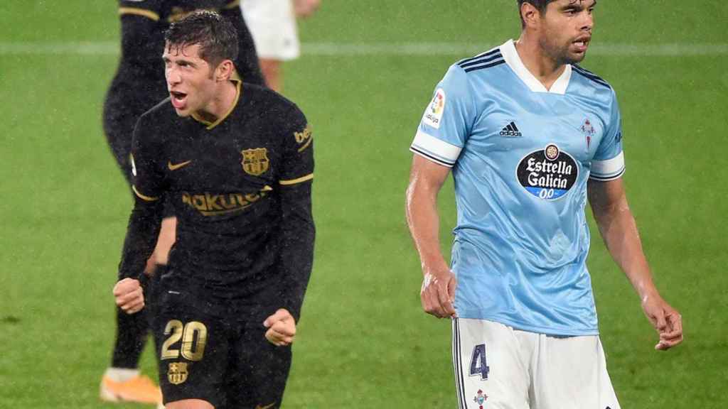 Sergi Roberto celebrando su gol contra el Celta de Vigo / FC Barcelona