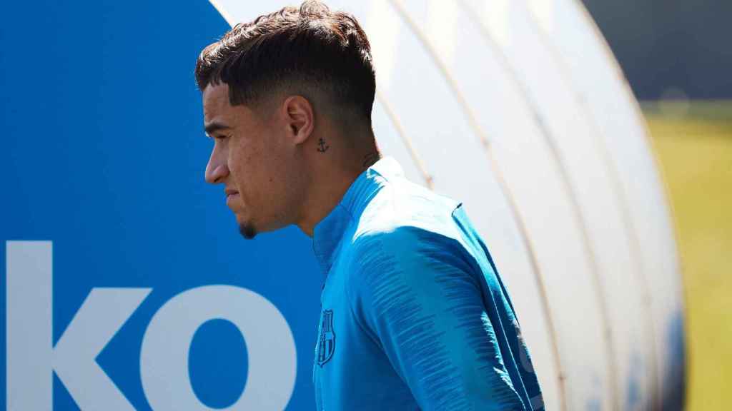 Coutinho en un entrenamiento con el FC Barcelona / EFE