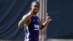 Malcom durante un entrenamiento del Barça / FCB