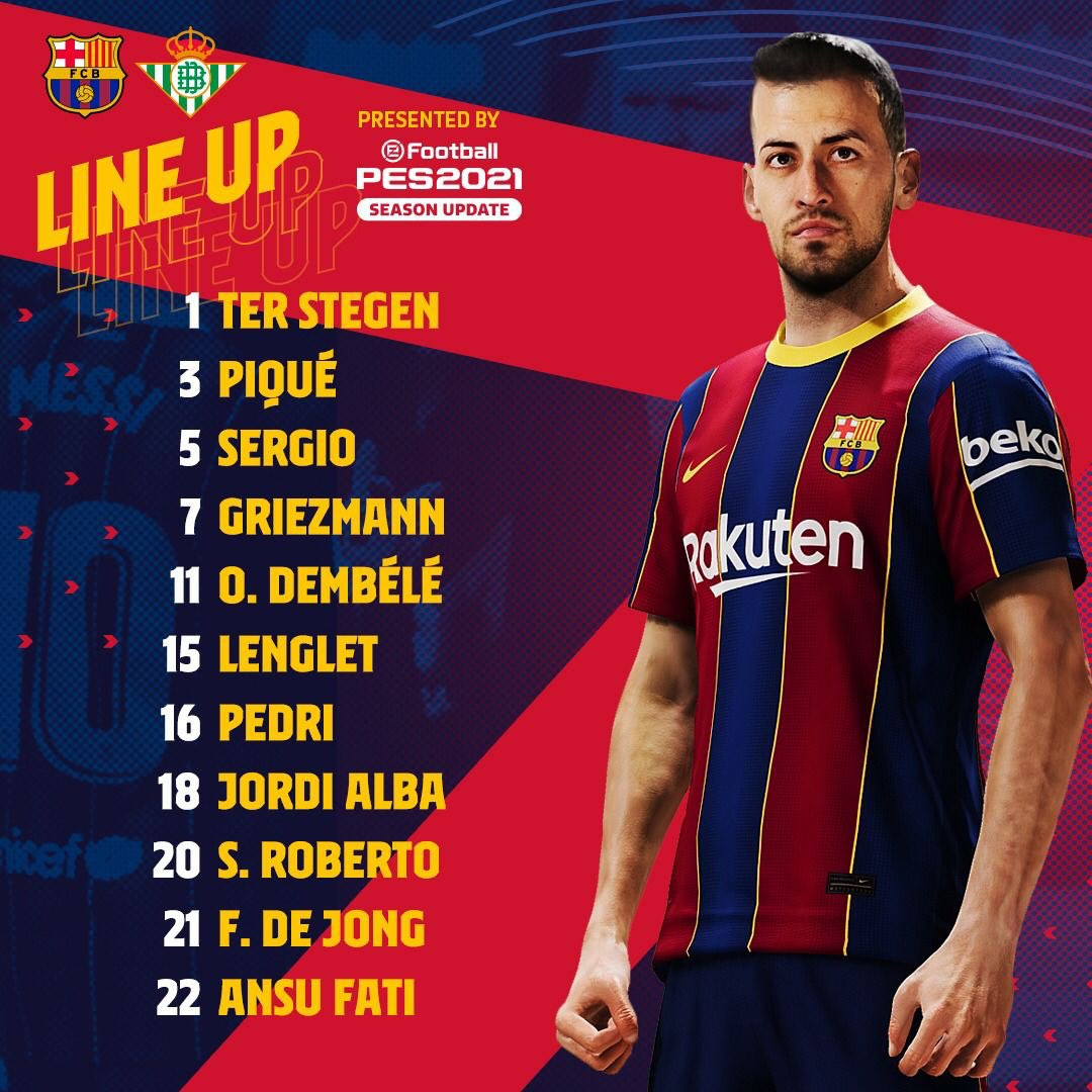 Once del Barça contra el Betis / Redes