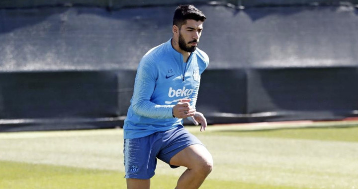 Una foto de Luis Suárez durante un entrenamiento del Barça / FCB