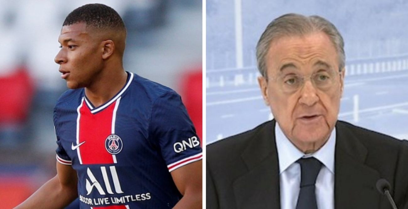 Mbappé y Florentino Pérez, presidente del Madrid en un montaje | REDES