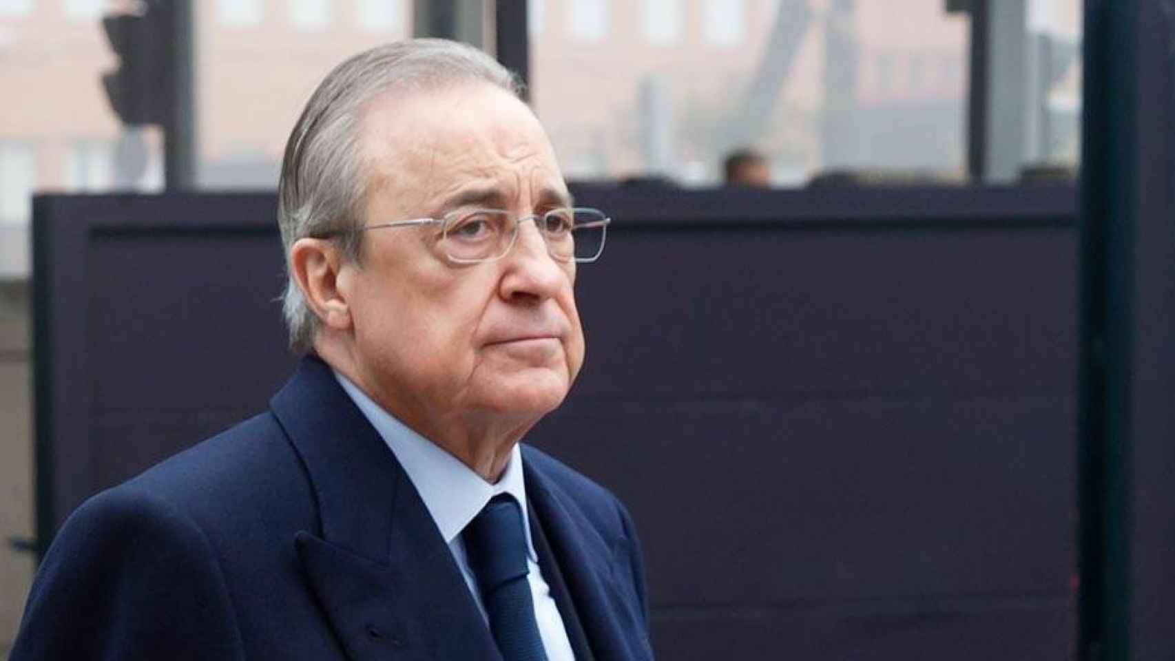 Florentino Pérez, presidente del Real Madrid, en el último adiós a Ángel Luis Heras / REALMADRID.COM