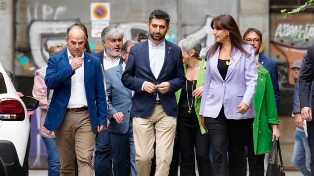 Representantes de Junts per Catalunya el día que comienza la consulta a los militantes para decidir sobre la continuidad en el Govern / EFE