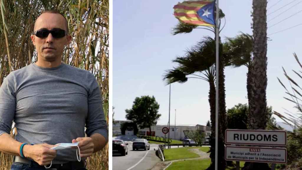 Julio, el camionero multado por el rótulo por la independencia de Riudoms, a la derecha / CG