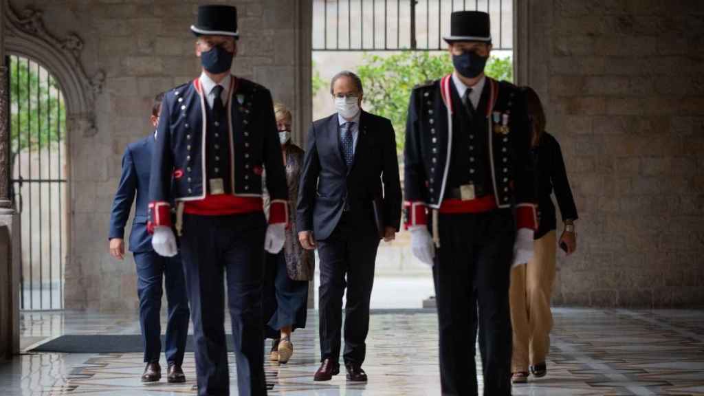 El president de la Generalitat, Quim Torra, a su llegada para entregar la Creu de Sant Jordi / EP