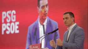 El presidente del Gobierno, Pedro Sánchez, en un mitin en Galicia / EFE