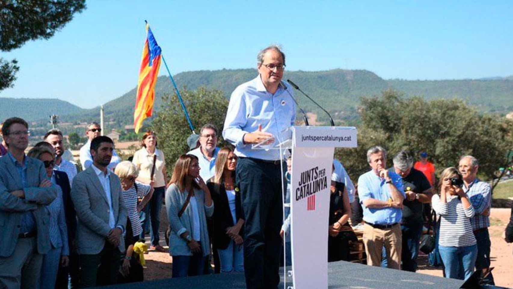 Torra durante sus declaraciones sobre los CDR detenidos. Independentismo / JXCAT