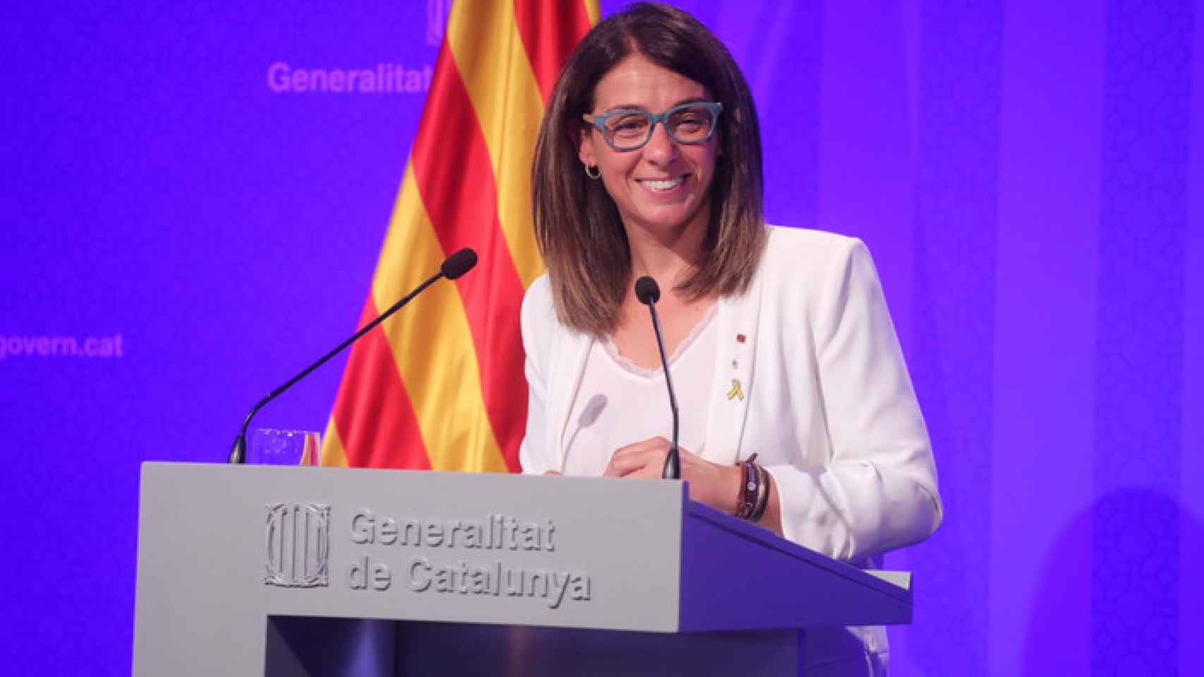 Imagen de Meritxell Budó, portavoz del Consell Executiu de la Generalitat, que se negó a contestar en castellano  / GENCAT