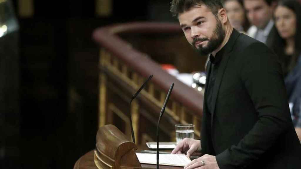 Gabriel Rufián en el debate de investidura de Rajoy