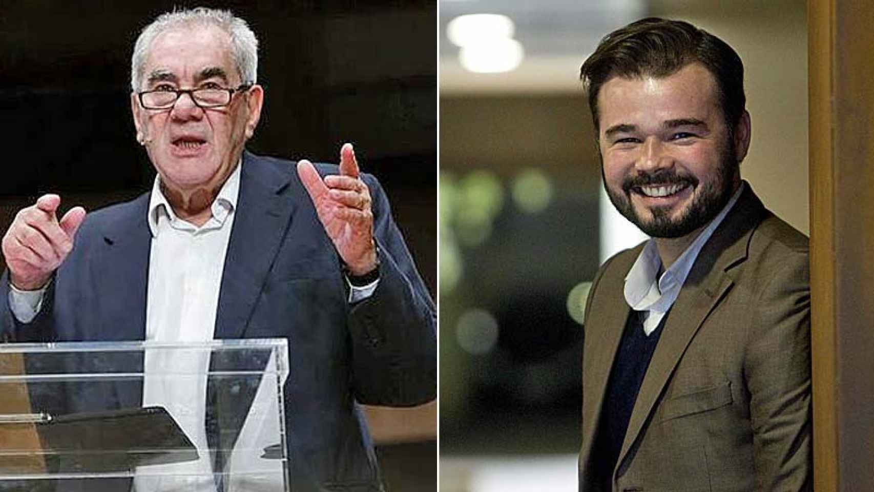 Ernest Maragall, eurodiputado de ERC, y Gabriel Rufián, candidato republicano a las generales del 20D