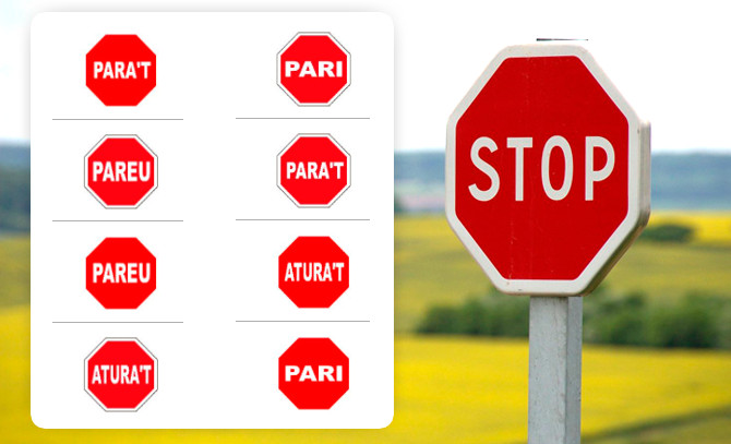 El diseño industrial del stop en catalán