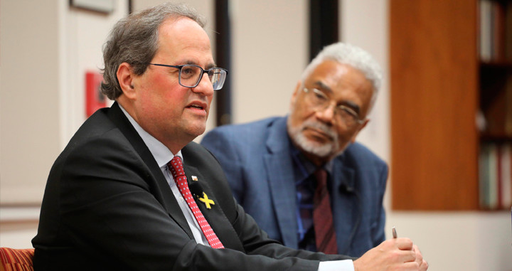 Quim Torra, en la Universidad de Stanford en Palo Alto (Estados Unidos) / EFE