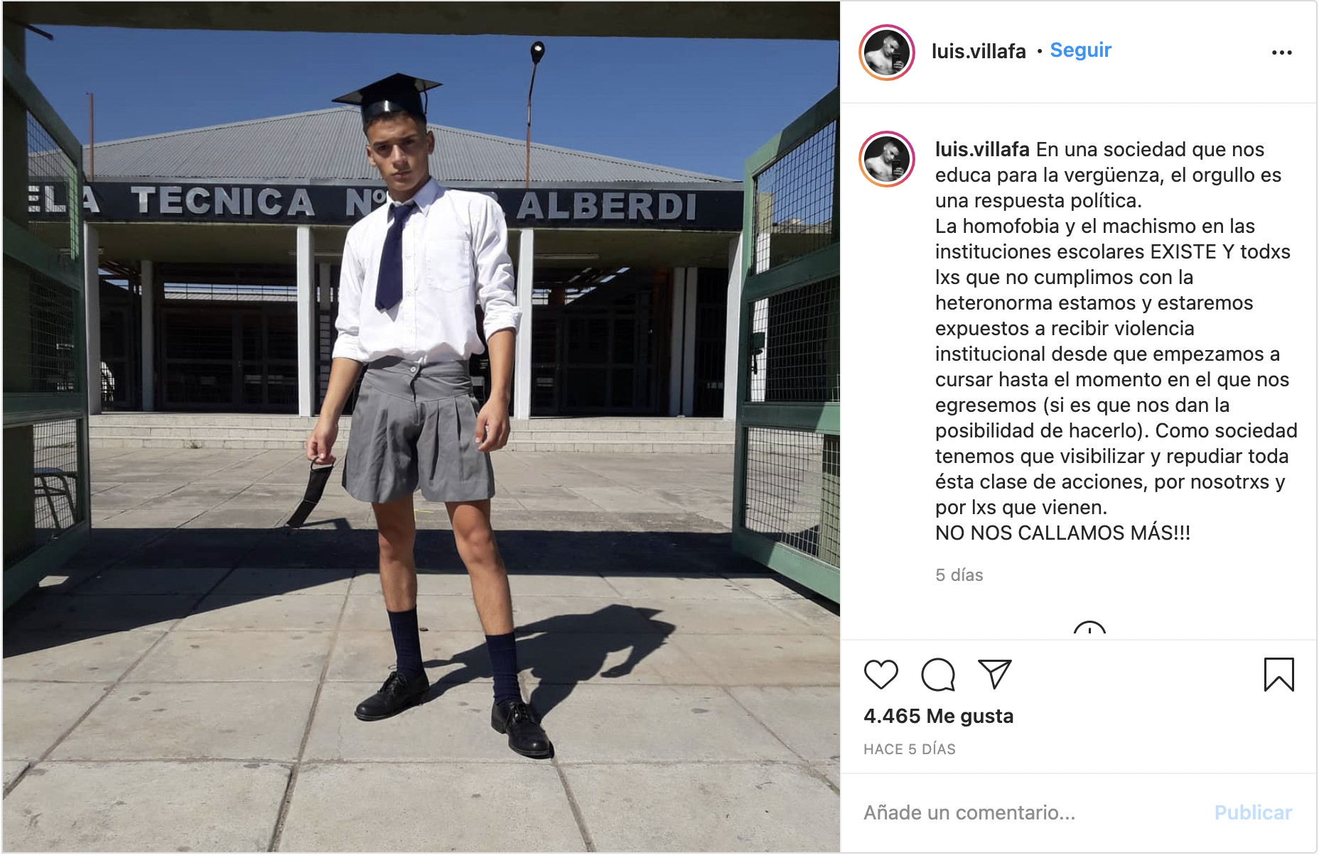 Publicación de Luis Villafañe en sus redes sociales / INSTAGRAM