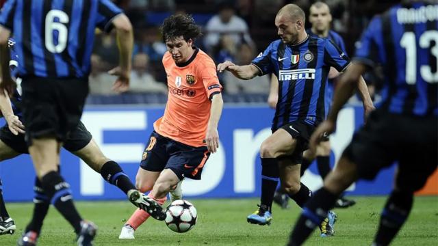 Leo Messi, contra el Inter de Milán en unas semifinales de Champions 2009-10 / REDES