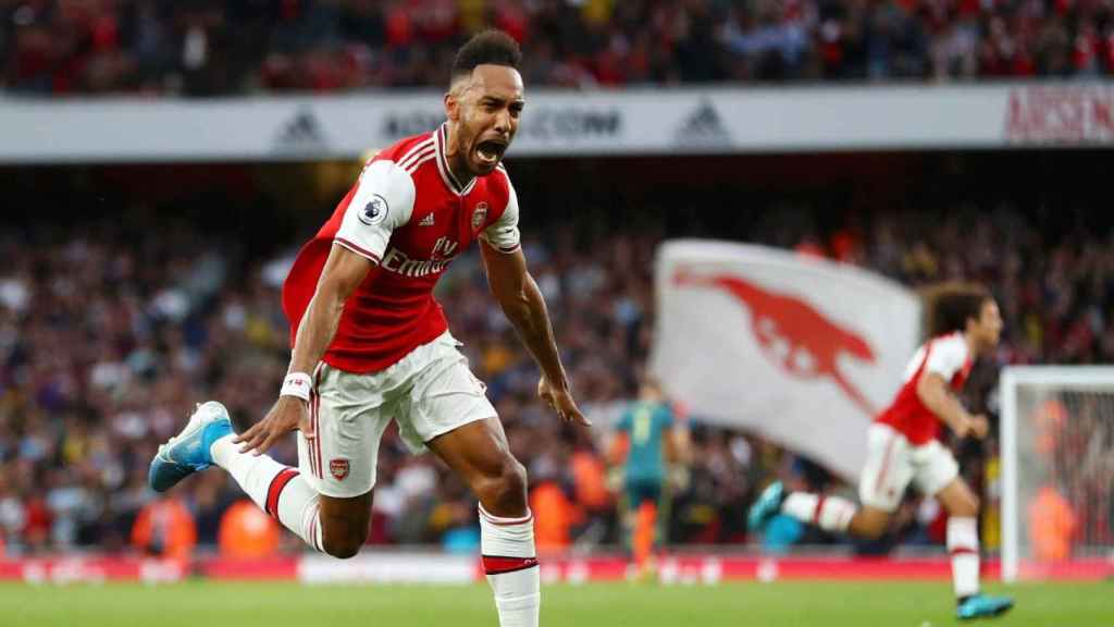 Aubameyang celebrando un gol con el Arsenal / EFE