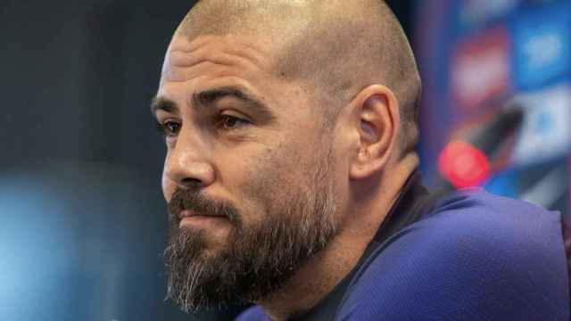 Una foto de Víctor Valdés en rueda de prensa / FCB