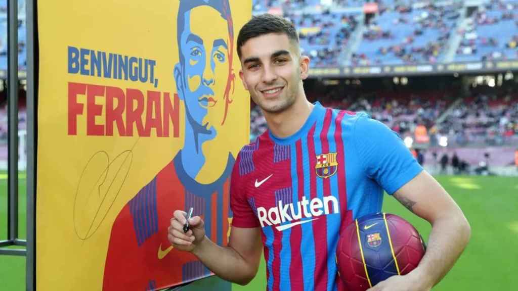 Ferran Torres, en su presentación como jugador del Barça / FCB