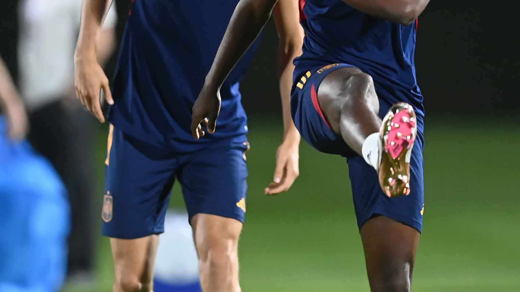 Ansu Fati, durante un entrenamiento con la selección española / EFE