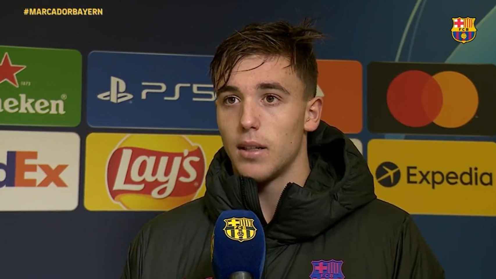 Nico González, entrevistado por los medios oficiales del Barça / FCB