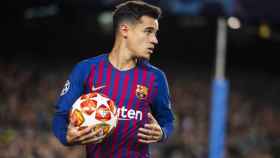 Coutinho en una acción del partido de vuelta de octavos de la Champions League / FC Barcelona