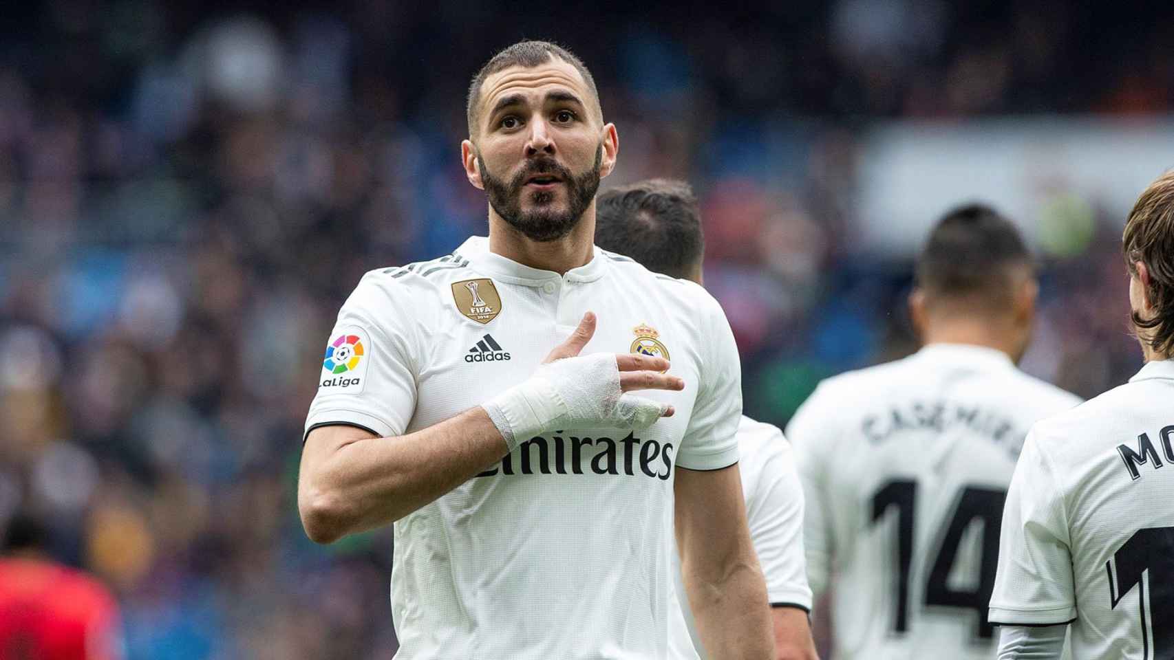 Benzema, celebrando un gol con el Real Madrid | EFE