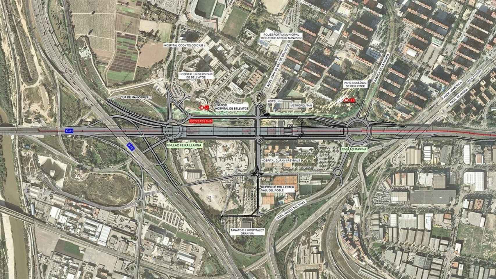 Aprobado el proyecto de soterramiento de la Granvia en L'Hospitalet de Llobregat / EP