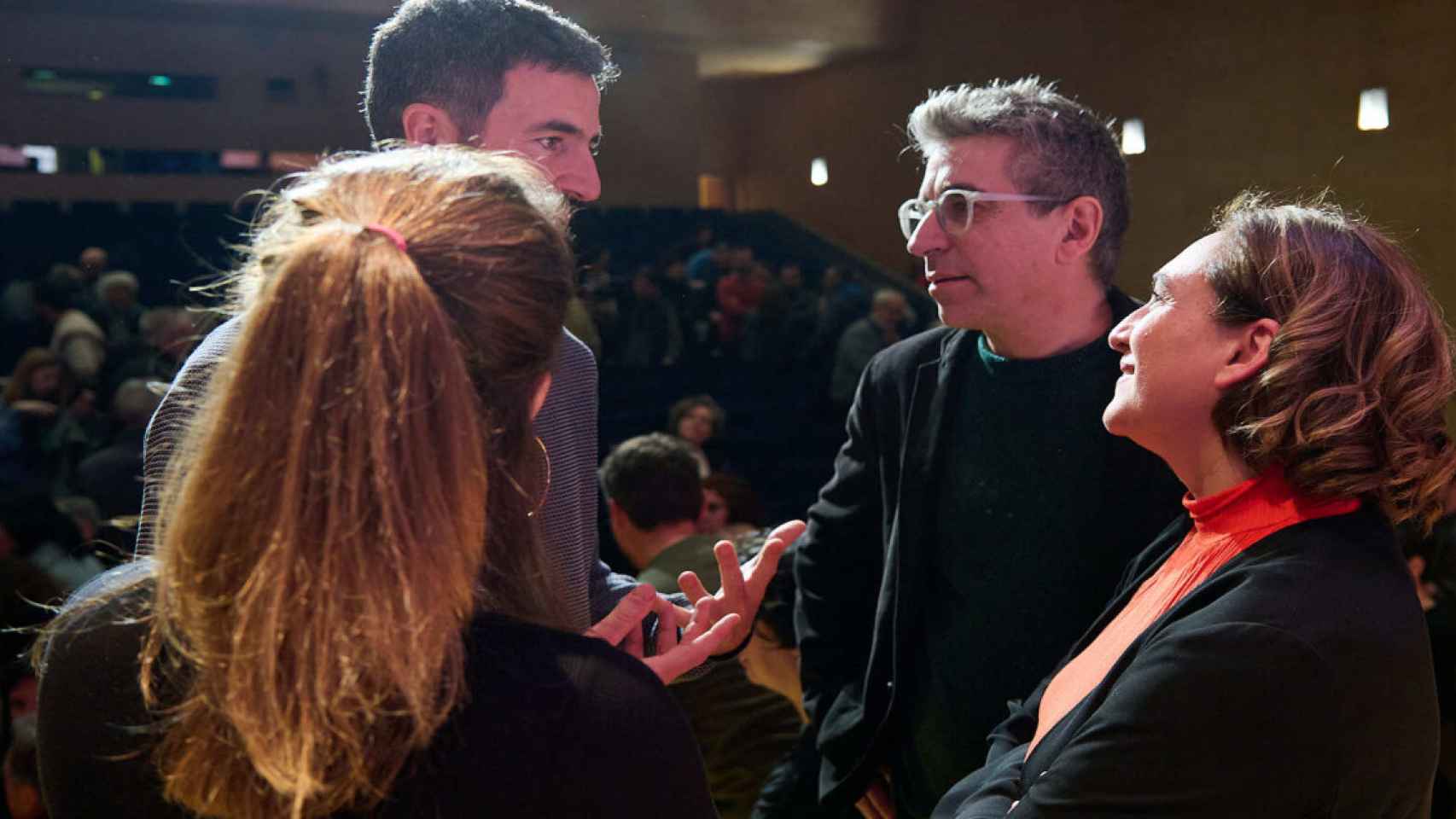 Ada Colau, Janet Sanz, Jordi Martí y Guille López en el acto de presentación de los 20 primeros de Barcelona en Comú / EUROPA PRESS