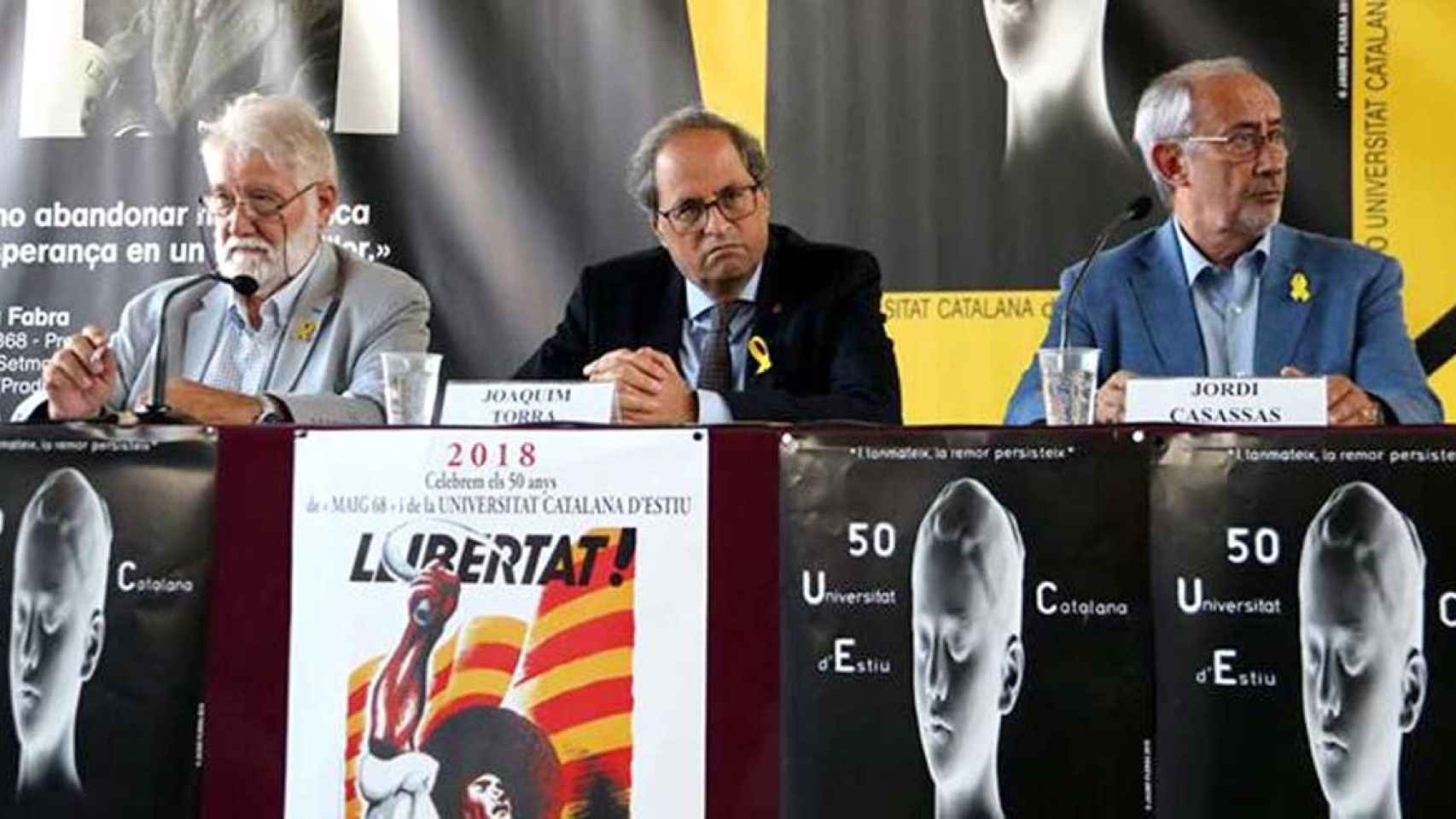 Quim Torra, en la clausura de la Universitat Catalana d'Estiu de 2018