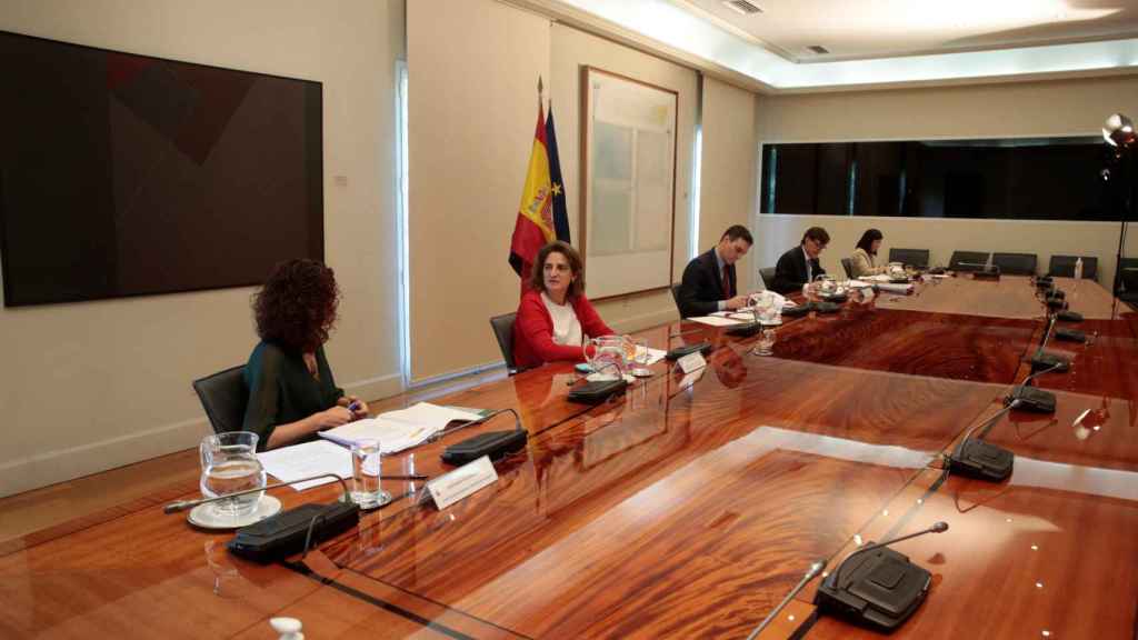 El presidente del Gobierno, Pedro Sánchez, durante la conferencia con los presidentes autonómicos / EFE