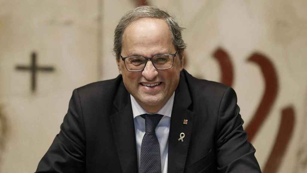 El presidente de la Generaliat, Quim Torra, durante la reunión semanal del ejecutivo catalán / EFE