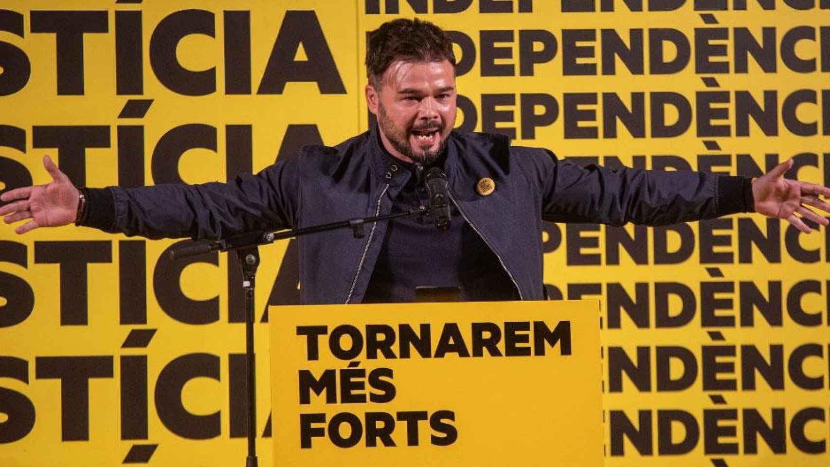 Gabriel Rufián, portavoz de ERC en campaña