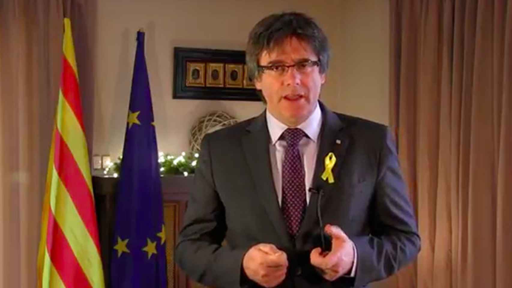 Carles Puigdemont, durante su discurso de Fin de Año desde Bruselas / CG