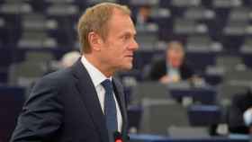 Donald Tusk, presidente del Consejo Europeo, en una intervención en el Europarlamento / EFE