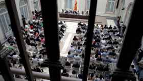 Presentación de la ley del referéndum de autodeterminación de Cataluña en el auditorio del Parlament / EFE