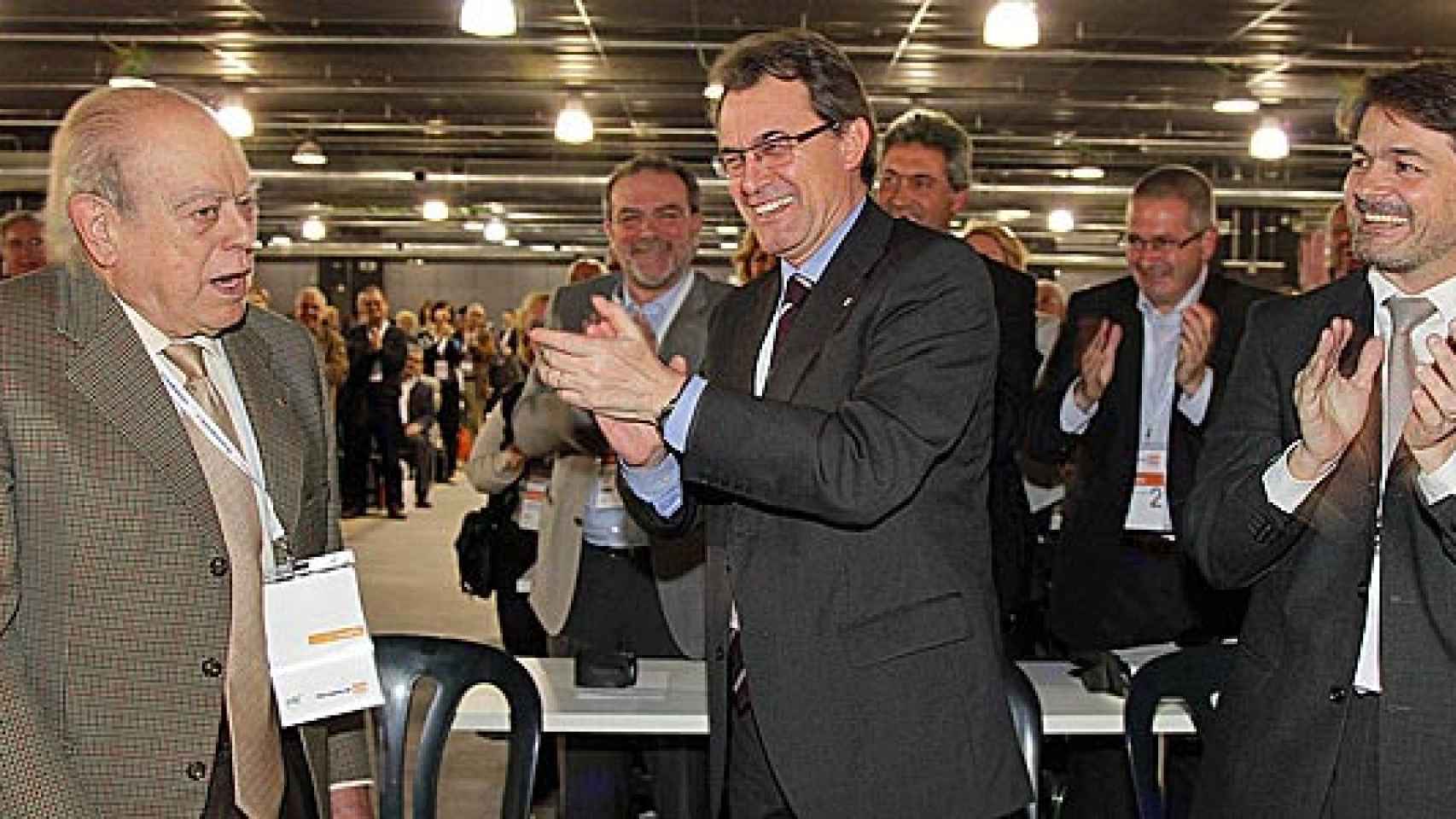 Jordi Pujol, Artur Mas y Oriol Pujol, en un acto de CDC