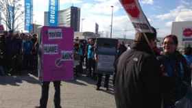 Manifestantes, a las puertas del MWC