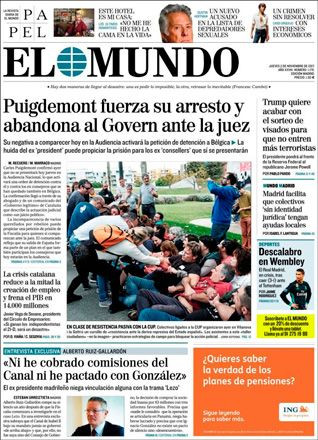 Portada de 'El Mundo' del 2 de noviembre de 2017 / CG