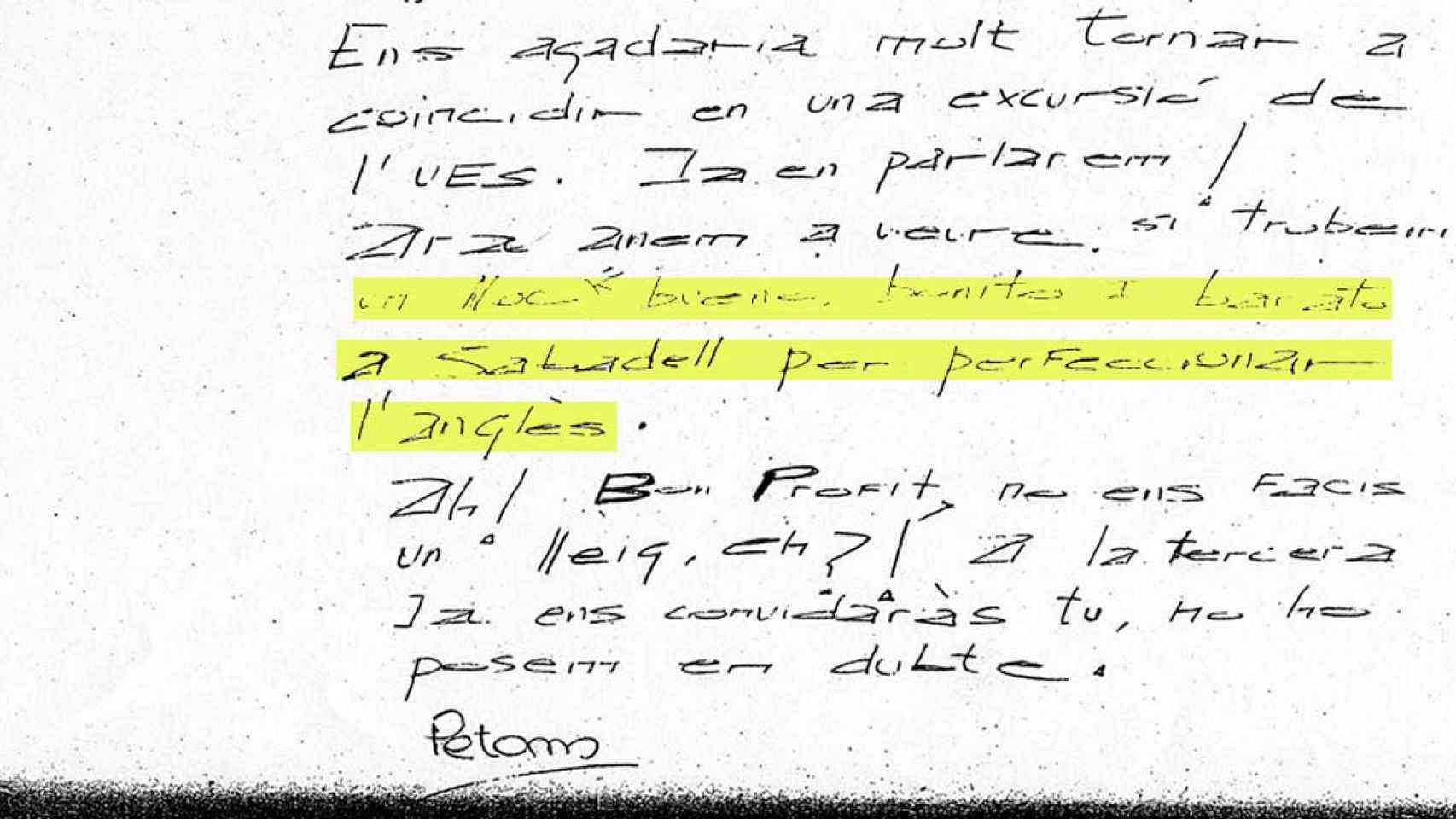 Frase de uno de los anónimos enviados a Helena Jubany que coincide con un correo de X.J. / FAMILIA JUBANY